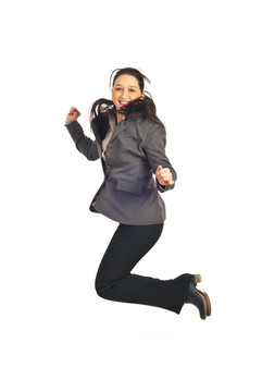 年輕的執(zhí)行女人跳