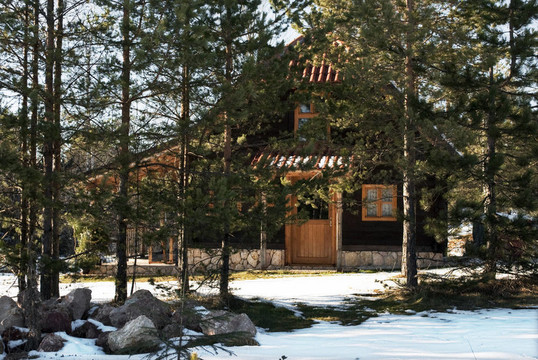在冬天的小屋