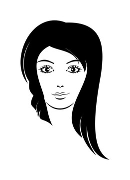 美麗的女孩；女性圖標(biāo)-向量