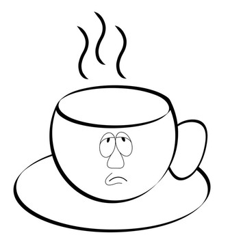 咖啡或茶杯輪廓