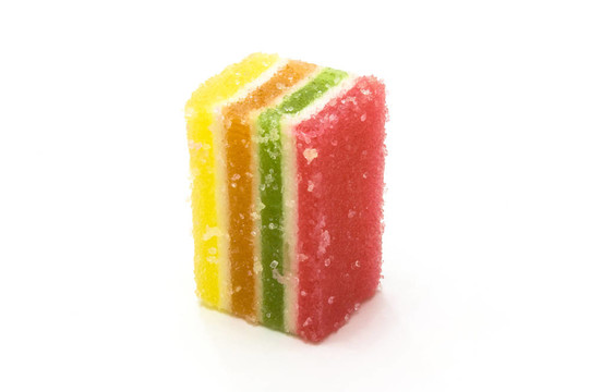 多色水果糖果；果凍