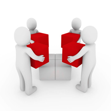 3d peoplecube箱隊(duì)紅色白色