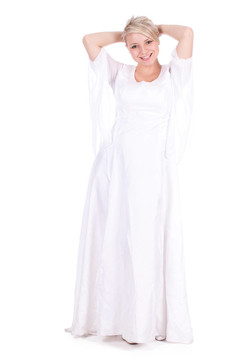 年輕美麗的新娘禮服whitte高加索