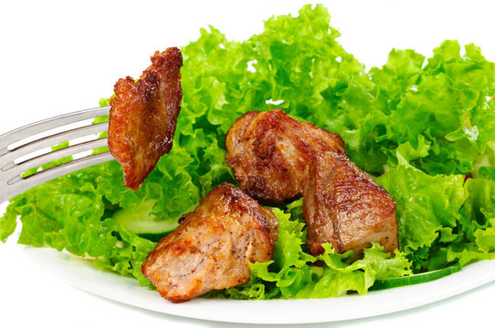 生菜上的肉
