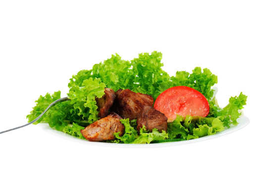 生菜上的肉