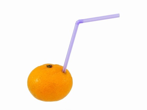 橙色與Drinking Straw