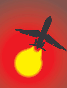 輪廓的飛機