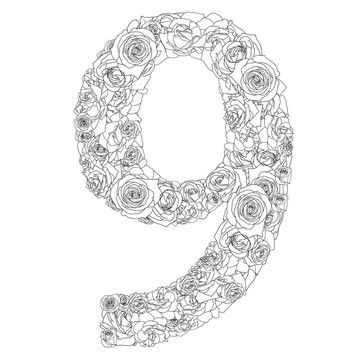 紅玫瑰花字母；人物9