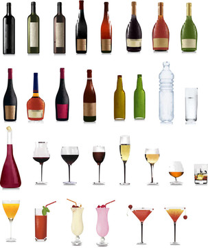設(shè)置不同的飲料和眼鏡