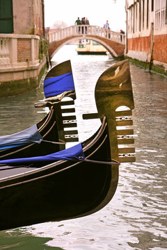 威尼斯運(yùn)河Gondolas。