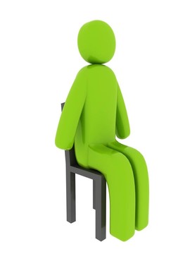 坐在椅子上的綠色男人-社會主題