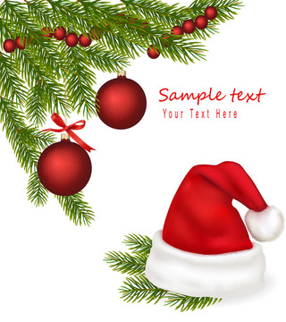 Santa帽子和樹枝