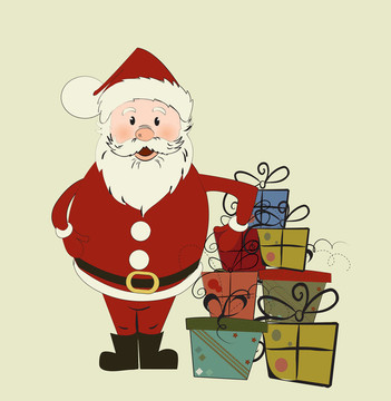 Santa圣誕卡。