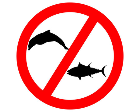 禁止標(biāo)志金槍魚海豚釣魚
