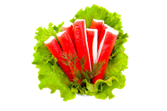 新鮮生菜和螃蟹肉