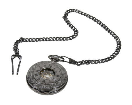 黑色銀口袋手表