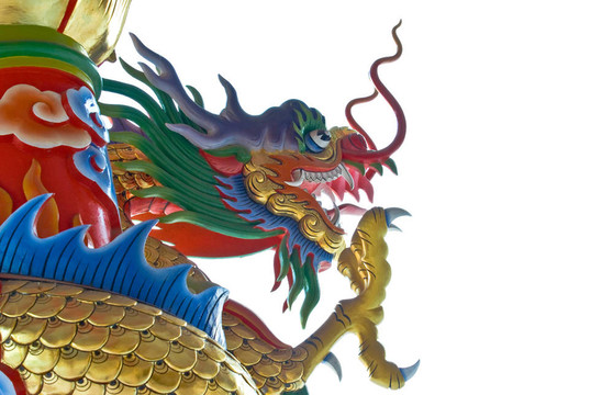 彩色的龍的雕像