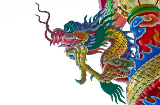 彩色的龍的雕像