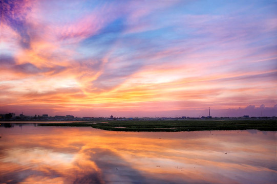 壯觀的亞洲日落