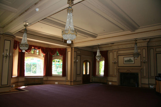室內(nèi)的Hatley Castle；Victoria加拿大；公元前；