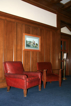 室內(nèi)的Hatley Castle；Victoria加拿大；公元前；