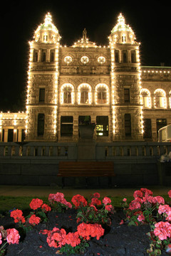 夜間議會大廈；Victoria；卑詩??；加拿大