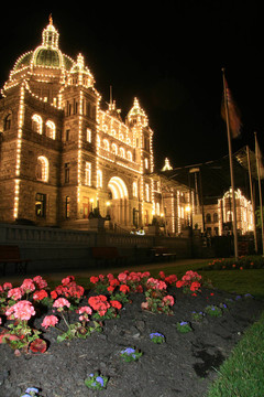 夜間議會大廈；Victoria；卑詩??；加拿大