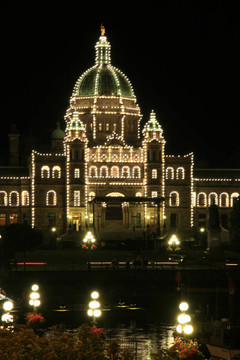 夜間議會(huì)大廈；Victoria；卑詩(shī)??；加拿大