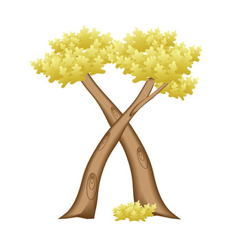 字母x以樹的形式