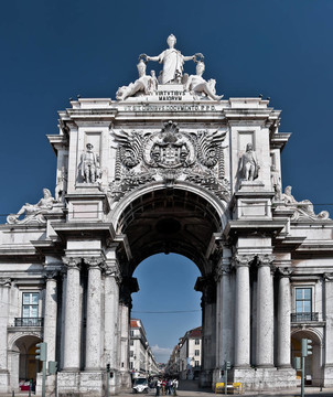 奧古斯塔街凱旋門在Lisbon