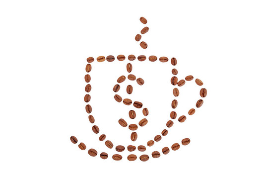 一杯咖啡和美元的標(biāo)志