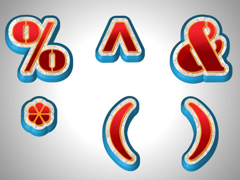 紅色3D字母與大字體風(fēng)格