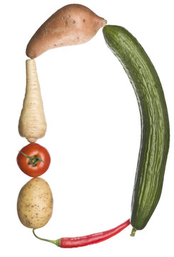 蔬菜做成的字母D