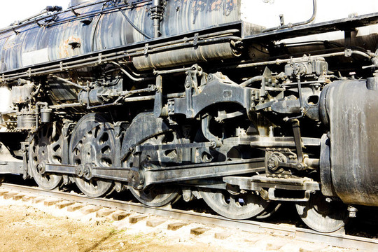 蒸汽機車的細節(jié)；科羅拉多鐵路博物館；美國