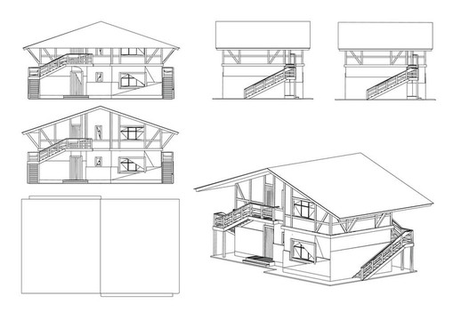 集建筑。插畫