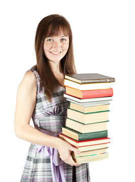 帶書的年輕女孩