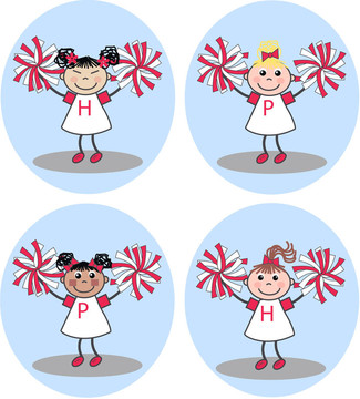混合民族cheeleader女孩