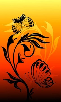 熱帶花卉與蝴蝶