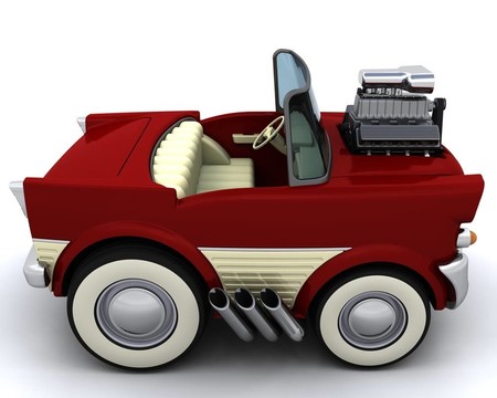 50年代的經(jīng)典汽車charicature增壓