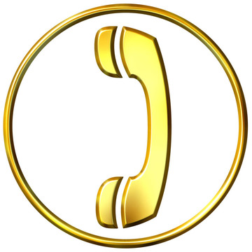 三維黃金電話標(biāo)志