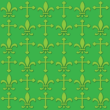 Fleur de Lis和克羅斯無縫背景