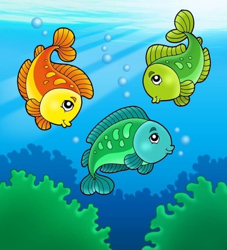 三只可愛的淡水魚