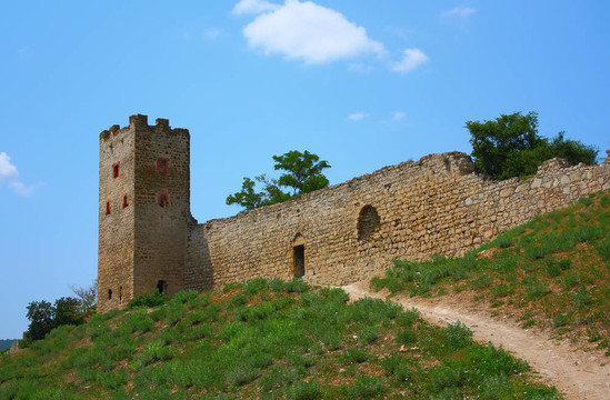 熱那亞要塞在Feodosia鎮(zhèn)；烏克蘭