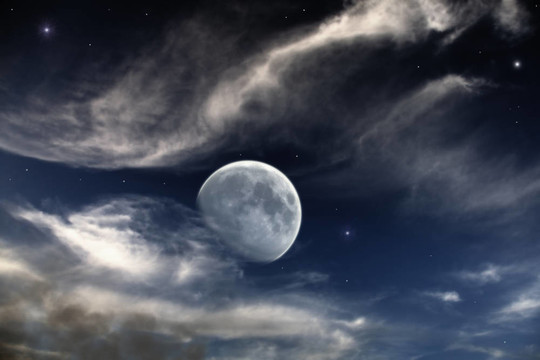 月亮和星星的夜晚
