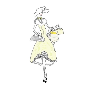 帶購(gòu)物袋的女人