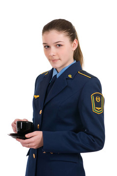 女孩穿著制服