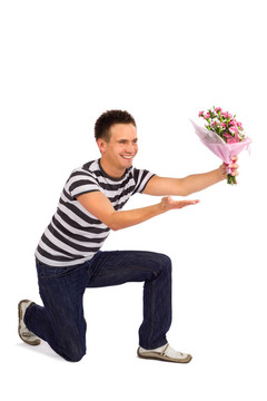 快樂的人Handing Over Flowers