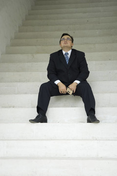 樓梯上的商人