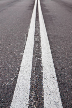 道路上的雙白紋