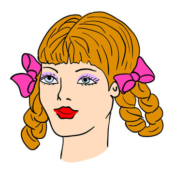 手繪時裝模特。插畫。女人的臉